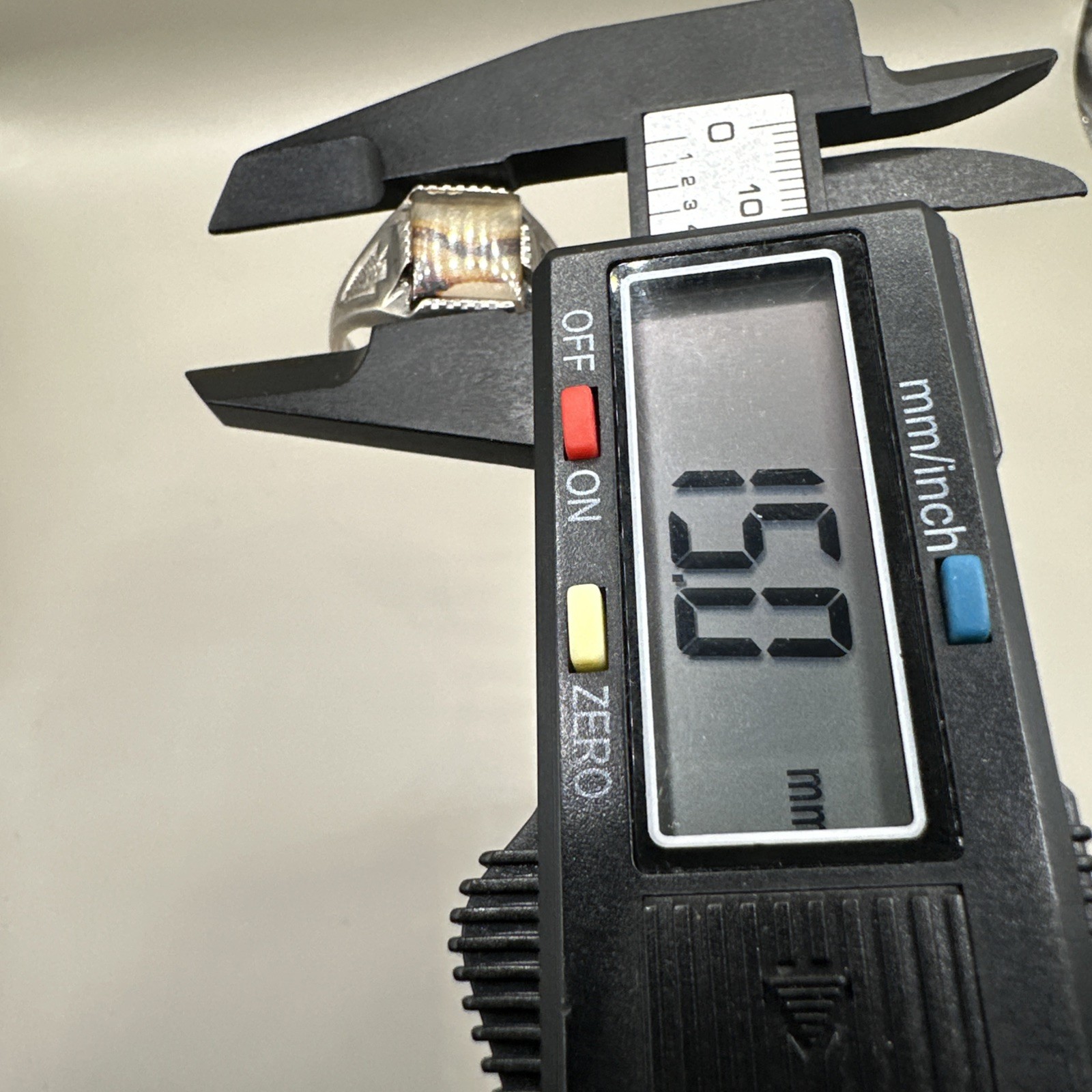 Rectangle Agate Sterling Silver Ring Size 13.5 (7… - image 7