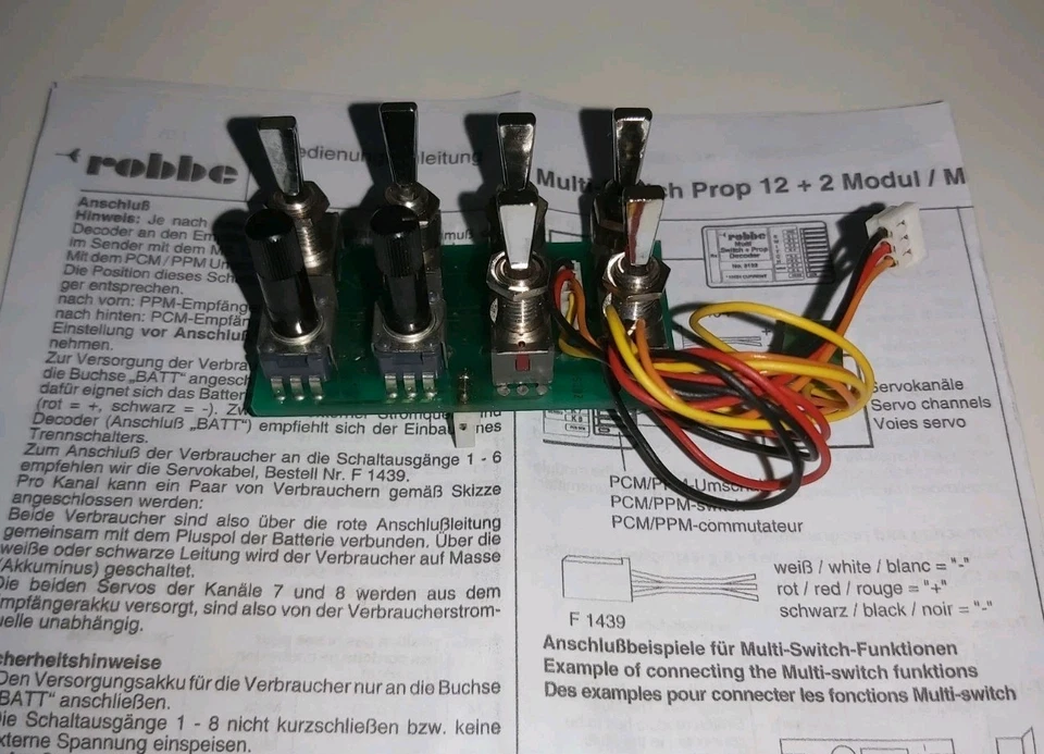 Robbe Futaba Multi-Switch Prop Modul 12+2 8101 für F14 FC16 18 28 F 14 FC 16 - Bild 2 von 2