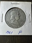 1961  Franklin Half Dollar 90% Silver 50c Coin $40.26 Melt Value 1/26/26