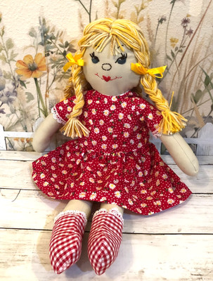 New Handmade 20 Inch Cloth Rag Doll - One of a Kind Doll