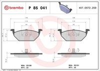 Bremsbelagsatz Scheibenbremse Prime Brembo P 85 041 FüR Audi VW Skoda Seat 23130