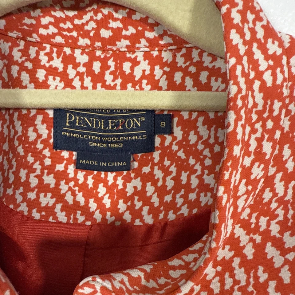 Chaqueta Pendleton Woolen Mills roja y blanca forrada con cremallera completa para mujer talla 8 T1” Foto 3 de 4