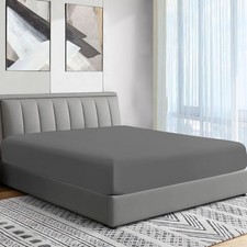 Cot Size 33x75 Fitted Bottom Sheet Only Microfiber 8 Inch Deep Pocket Grey