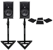 2 JBL 308P MkII 8" Powered Studio Reference Monitors Monitoring Speakers Stands
