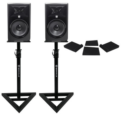 2) JBL 308P MkII 8'' Powered Studio Reference Monitors Monitoring Speakers+Stands