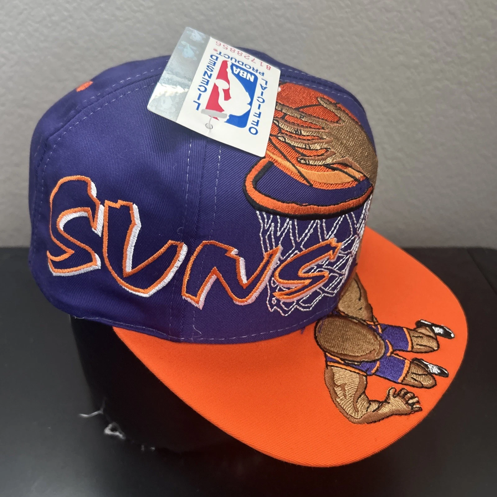 VTG 90s Phoenix Suns Drew Pearson Slam Dunk Twill NBA Graffiti Snapback Hat NWT - product detail image 8