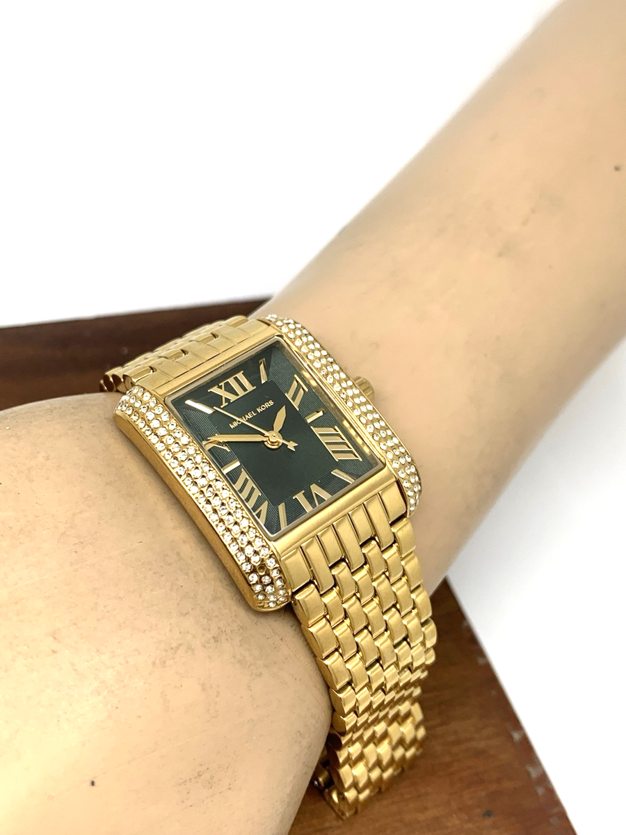 Michael Kors Women's Watch MK4742 Quartz Green Dial Gold Steel