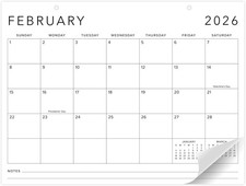 Aesthetic 2026 Desk Calendar 16" x 12" - Runs From January 2026 Until July 2027,