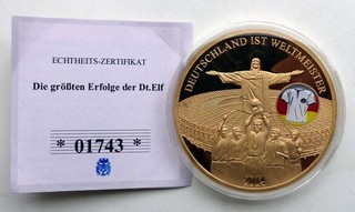Medaille Deutschland Fußball Weltmeister 2014 vergoldet