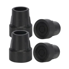 Rubber Cane Tips 1" (4 X 25Mm), Heavy Duty End Stoppers for Walking Cane, 1 Inch