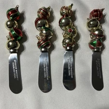 Boston Warehouse Christmas Cheese Spreaders Set of 4 Holiday Butter Knives