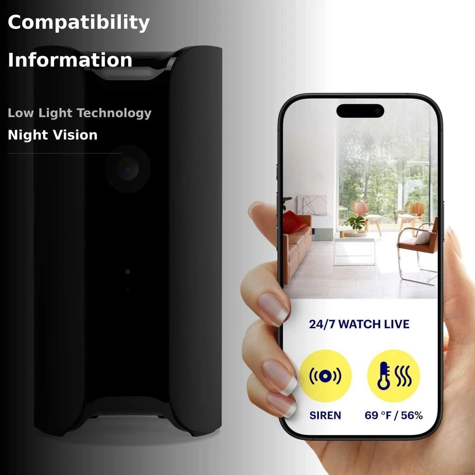 Canary Pro Indoor Home Security Camera 1080p HD Wifi IP Siren Climate Monitor - Image 3 of 4