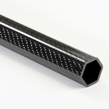Carbon Fiber Tube - Hexagonal - 1.00 x 1.235 x 66 inch flat to flat