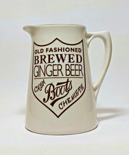 Vintage Boots Jug Old Fashioned Brewed Ginger Beer With Handle Unused