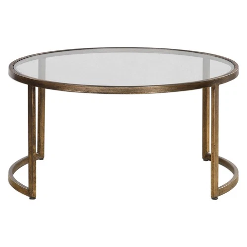 Uttermost 24747 Rhea Two Piece Metal Frame Nesting Coffee Table - Gold - Picture 3 of 5