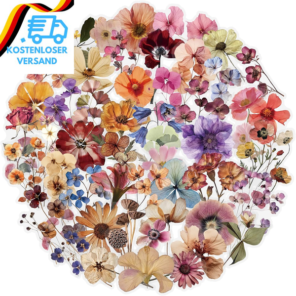 Prettysunshine Vintage Blumen Sticker Set 50 StüCk, Aesthetic Getrocknete Blumen-image