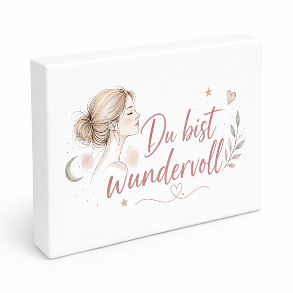 Holzbild In 28X21 Cm Du Bist Wundervoll - Spruch Holzdeko Mit Spruch: Du Bist-image