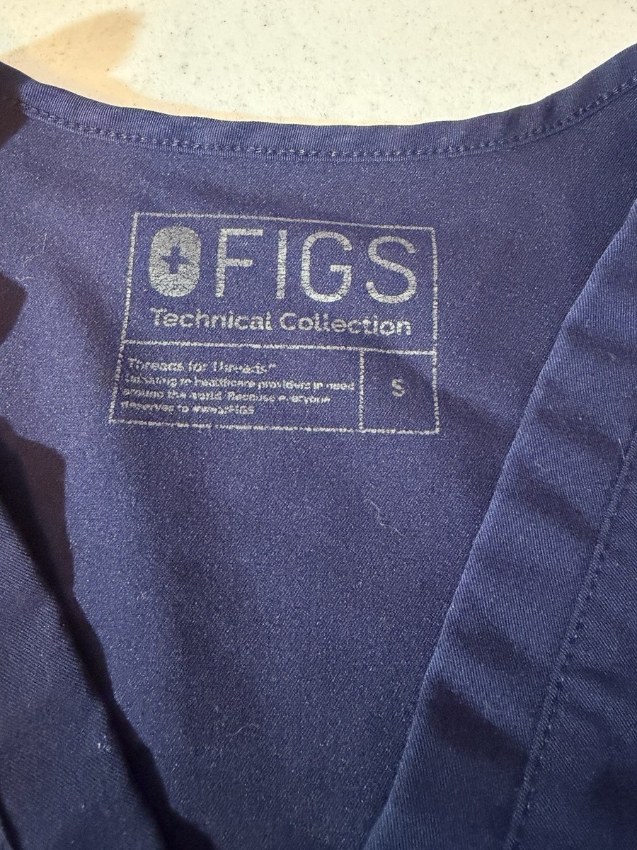 Figs Catarina Scrub Top Womens Size S PO 1517 Navy View 3