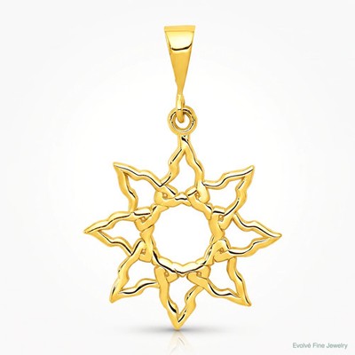 10K/14K Gelbgold Sonne Charm