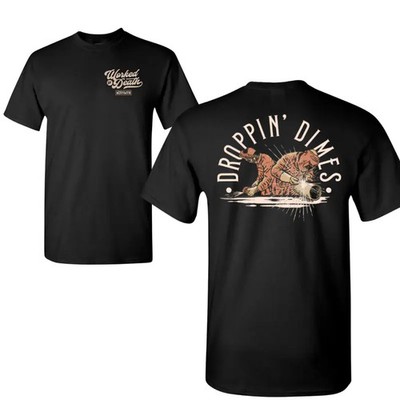 Droppin' Dimes T-Shirt, Welding Duo Graphic, 2 Sides, Soft Cotton Blend Shirt, B