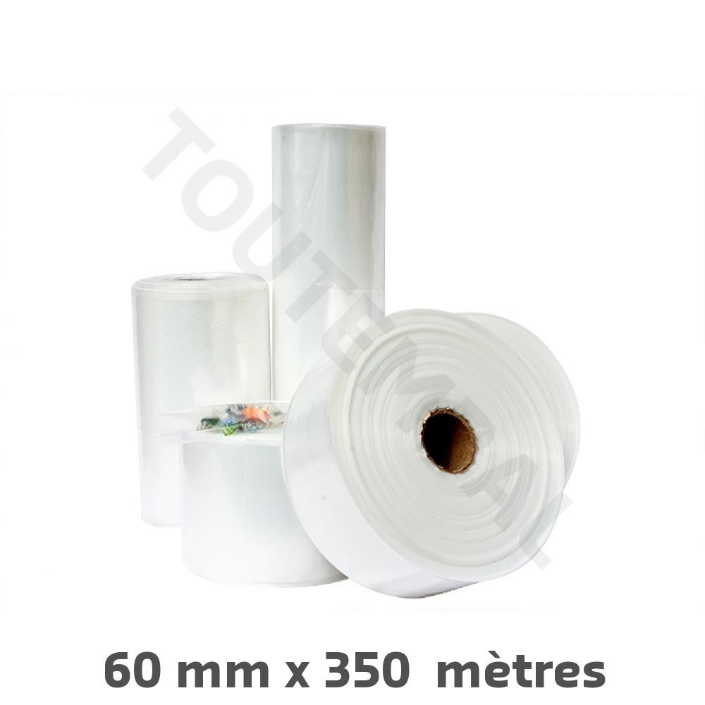 Gaine plastique transparente 50 µ contre la poussière pour emballage sur mesure 60 mm