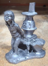 Michael Ricker RB Pewter- 1981 Misty Warming w/ Pot Belly Stove Figure
