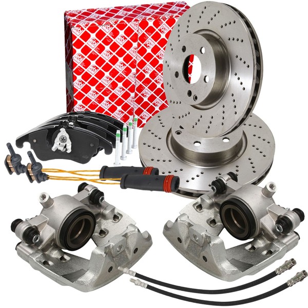 Febi Bremsscheiben 322Mm BeläGe Wako + Bremssattel Vorne FüR Mercedes W204 W212-image