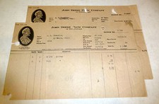 1914 John Deere Plow Company invoices (2), Indianapolis tractor, ephemera