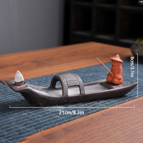 Keramik Rückfluss Räuchergefäß Halter Lotus Wasserfall & Räucherkegel Geschenk - Bild 26 von 29