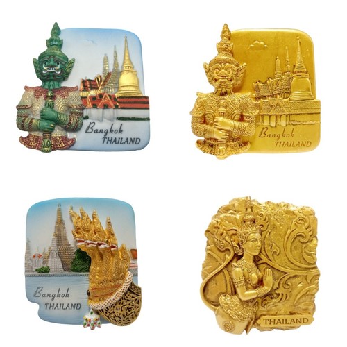 Imán de nevera turística de Bangkok oro 3D viaje recuerdo tailandés El Gran Palacio - Imagen 20 de 20