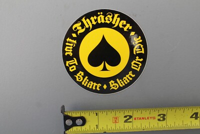 THRASHER Skateboard Mag Black Yellow Skate Die GB4 Vintage 