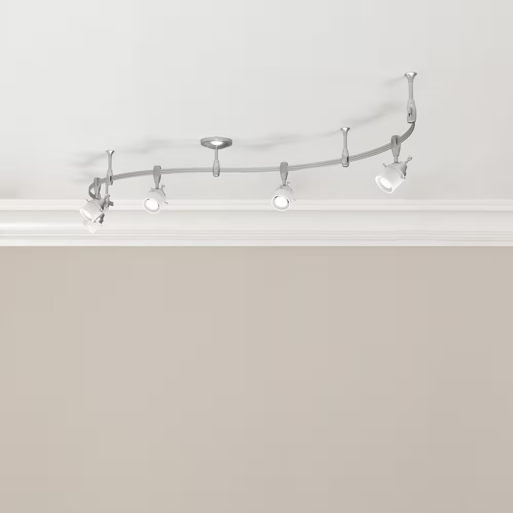 5light halogen flexible track lighting kit brushed nickel finish by