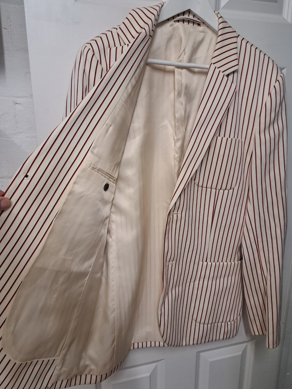 FILA JACK WILLS GIACCA CANOTTAGGIO A RIGHE BLAZER UK 40 ROSSO CREMA NAVY SAVILE ROW