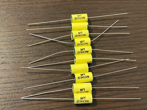 Qty 10 New .022 uf 630v Yellow Film Capacitors Guitar Tube Amp Tone 223K 0.022uf
