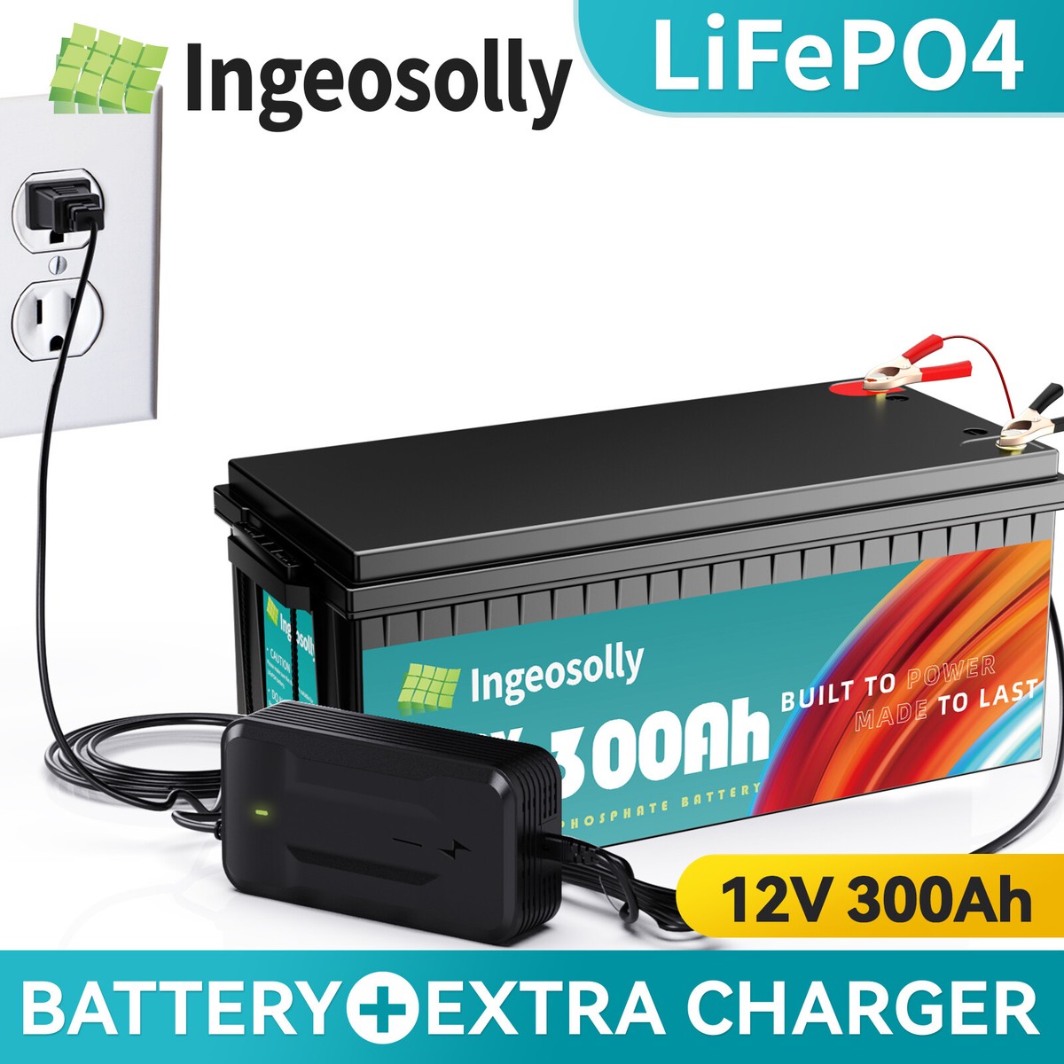 Batteria Litio LiFePO4 12V 300Ah - Per Camper, Solar, Con BMS 200A