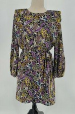 ZARA Multicolor Mini Dress Women's Size XS NWT Shoulder Pads
