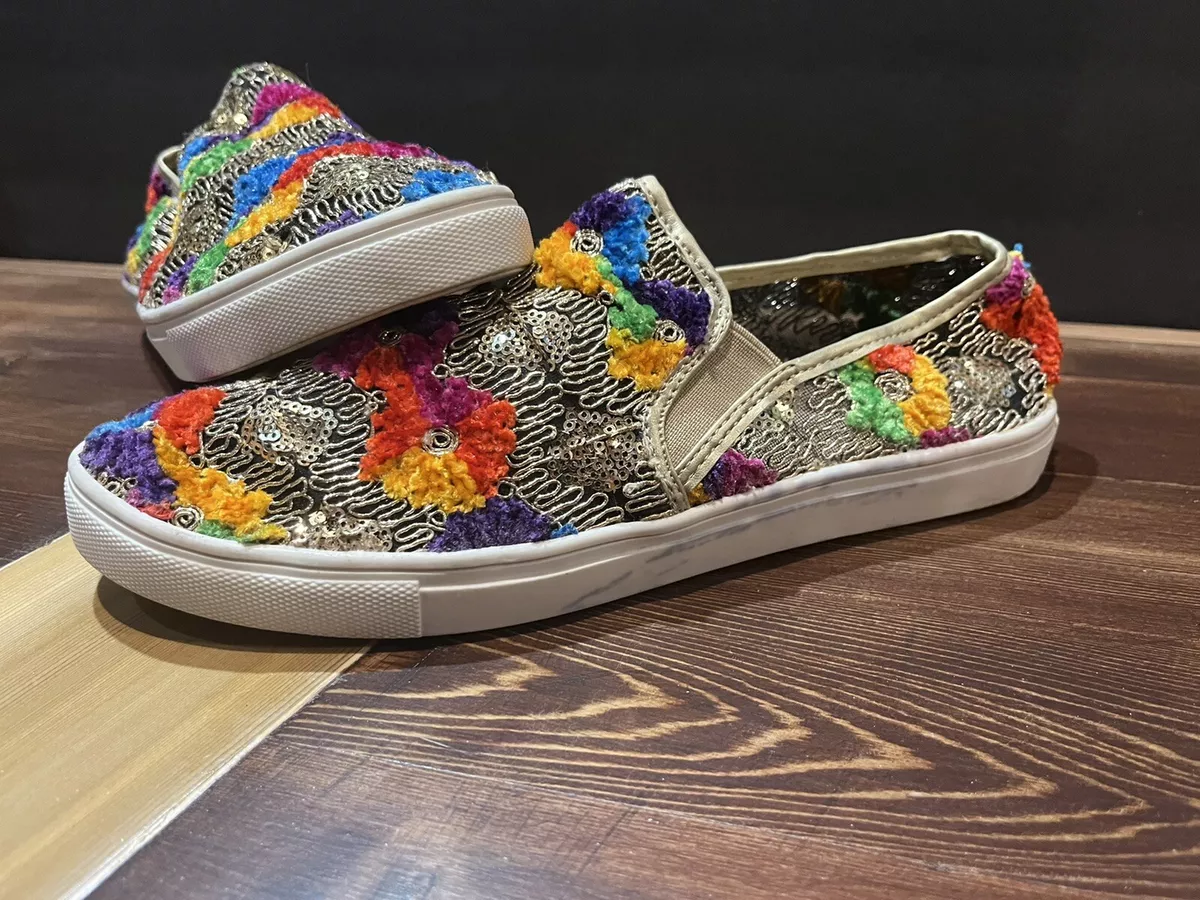 Wanted embroidered sale slip on sneakers