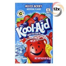12x Packets Kool-Aid Mixed Berry Flavor Caffeine Free Soft Drink Mix .22oz