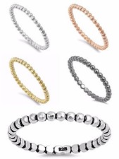 Sterling Silver 925 STACKABLE ETERNITY ROUND BEADS DESIGN RINGS 2MM SIZES2 to 13