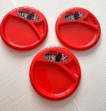 New Red Star Wars Divided Plates Lot of 3 Red BPA Free Kids
