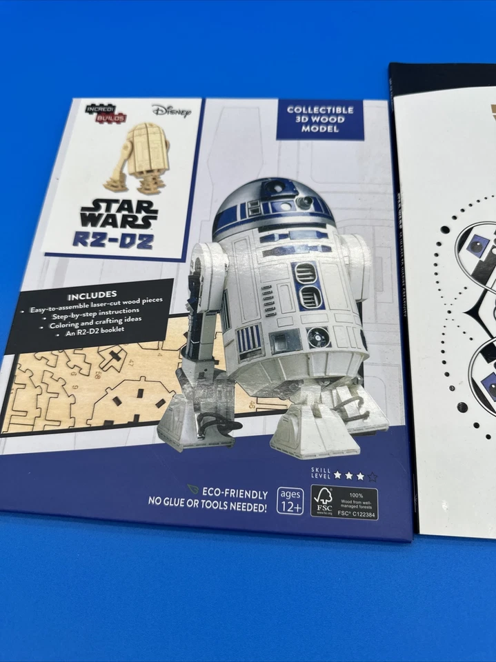 Rompecabezas modelo madera 3D coleccionable Star Wars R2-D2 *NUEVO EN CAJA* y libro para colorear Foto 2 de 3
