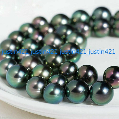 Natural 8mm Rainbow Black Shell Pearl Round Gemstone Loose Beads 15'' Strand AAA