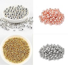 Round Spacer Beads 4mm 5MM 6MM CCB Gold Silver Rhodium Rose Gold 50 Pieces