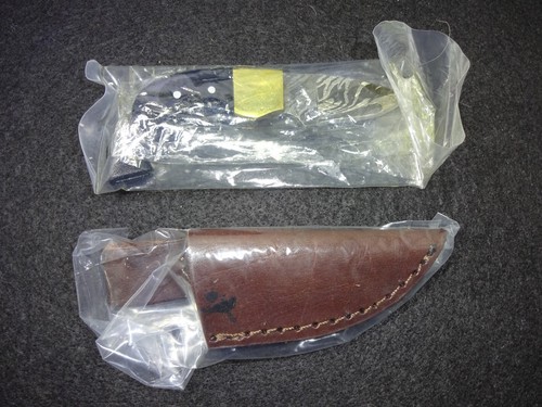 whitetail cutlery whitetail knife buffalo horn handle leather sheath, Great Gift - Picture 4 of 12