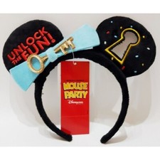 Disneyland Paris Mouse Mouse Party Ears Headband Unlock  the Fun Key