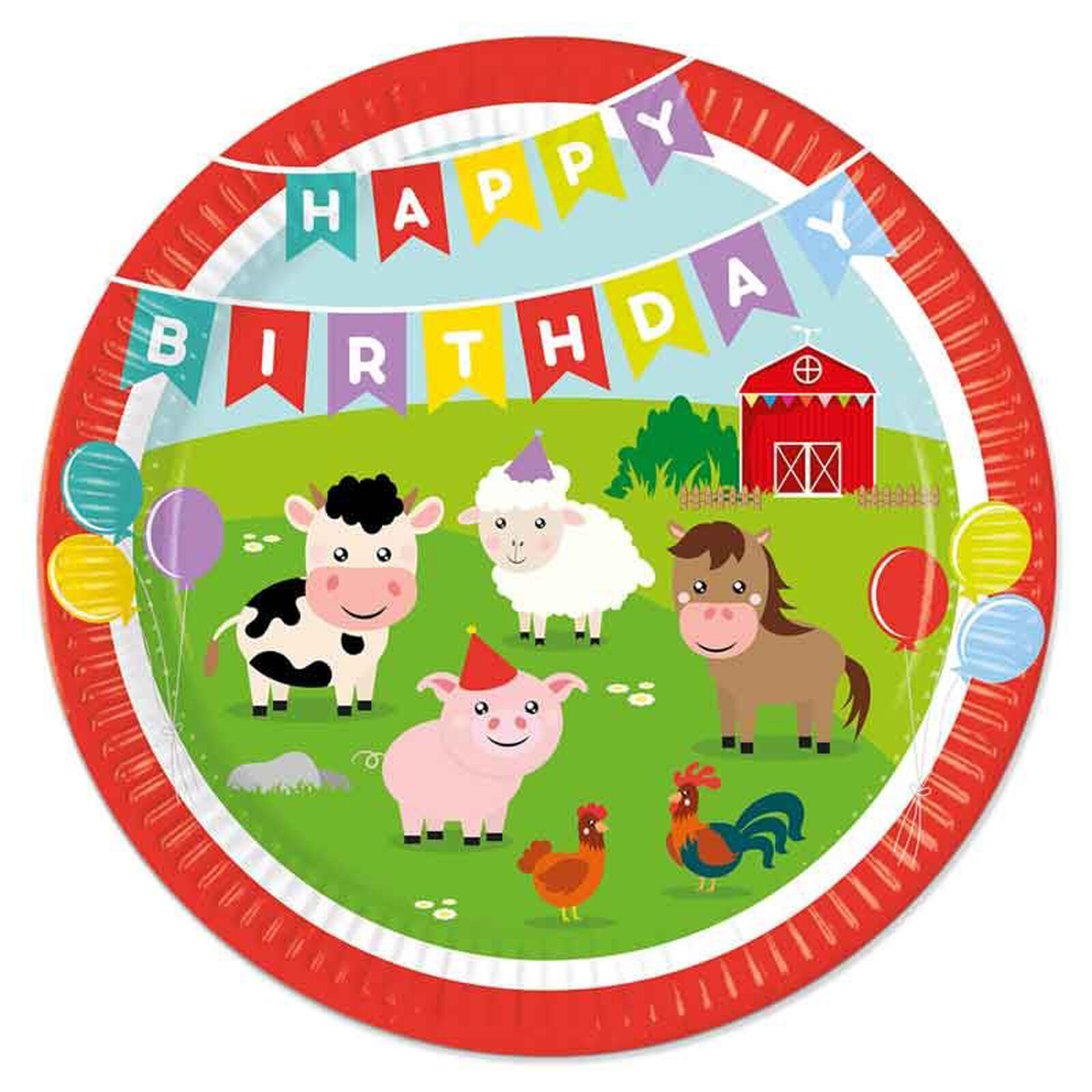 Farm Animals Party Plates Birthday Farm Animal Paper Plates Sheep Horse Pig Cow