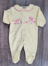 Baby Girl Nwot Carter's Vintage 3 Month Terry Cloth Yellow Butterfly Outfit