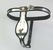 Stainless Steel Chastity Belt Cage Bondage Adjustable Panties Locking Device SM