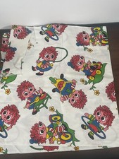Rare Vintage RAGGEDY ANN ANDY Cotton Fabric Remnant Jumping Rope 33" x 44"