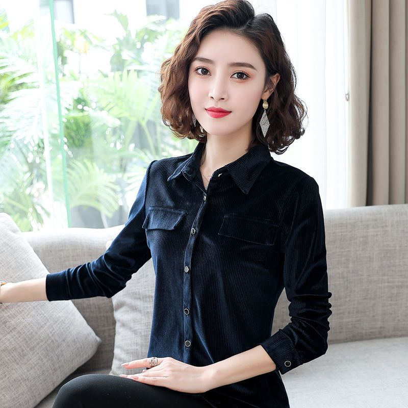 Women Corduroy Shirt Long Sleeve Button Up Slim Fit Office Lady Work Top | eBay Women Corduroy Shirt Long Sleeve Button Up Slim Fit Office Lady Work Top | eBay